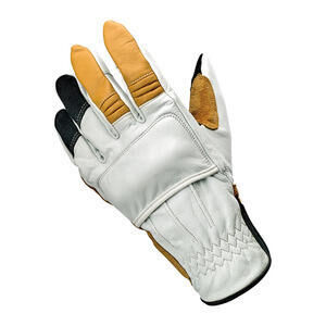 Guanti moto Biltwell Belden bianco/senape/nero