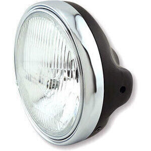 Faro anteriore 7\'\' Lucas alogeno lente rigata nero lucido ghiera cromo