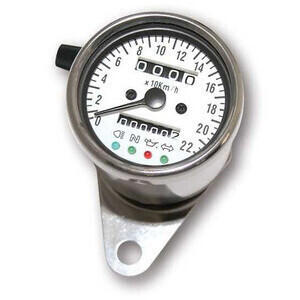 Contachilometri meccanico Classic K=1.4 con spie corpo cromo fondo bianco