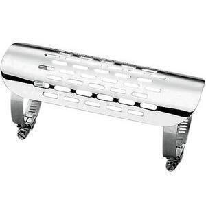 Bouclier thermique pour tuyau d\'échappement 185x45mm chrome complet