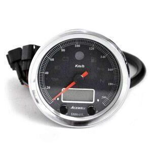 Strumento elettronico multifunzione AceWell Classic 213-AC 200Km/h ghiera cromo fondo nero