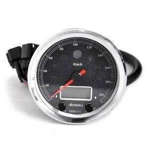 Strumento elettronico multifunzione AceWell Classic 213-AC 200Km/h ghiera cromo fondo nero