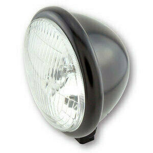 Faro anteriore 5.3/4'' Bates alogeno attacco basso nero opaco lente rigata