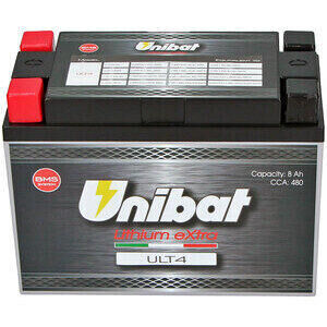 Batteria litio Li-Ion Unibat X-Racer eXtra ULT4 12V-480A, 8Ah