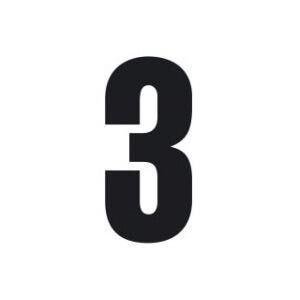 Set 3 pieces small adhesive numbers 3 black