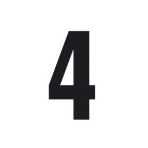 Set 3 pieces small adhesive numbers 4 black