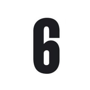 Set 3 pieces small adhesive numbers 6 black