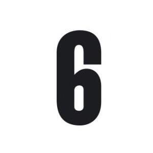 Set n.3 numeri adesivi piccoli 6 nero