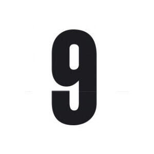 Set 3 pieces small adhesive numbers 9 black