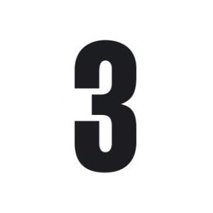 Set n.3 numeri adesivi grandi 3 nero