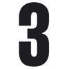 Set n.3 numeri adesivi grandi 3 nero