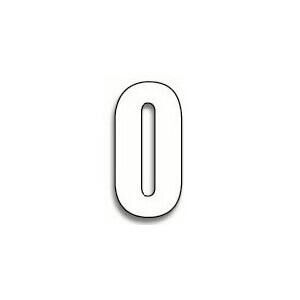 Set 3 pieces small adhesive numbers 0 white