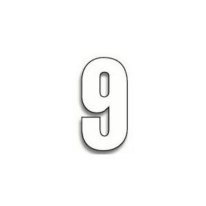 Set n.3 numeri adesivi piccoli 9 bianco