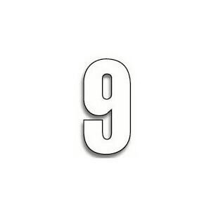 Set 3 pieces big adhesive numbers 9 white