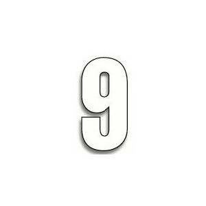 Set n.3 numeri adesivi grandi 9 bianco