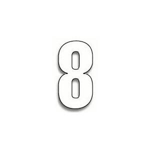 Set n.3 numeri adesivi grandi 8 bianco