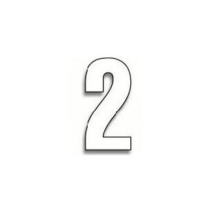 Set 3 pieces big adhesive numbers 2 white