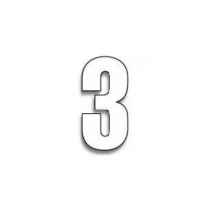 Set n.3 numeri adesivi grandi 3 bianco