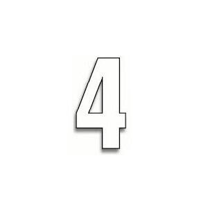 Set 3 pieces big adhesive numbers 4 white