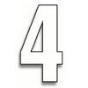 Set n.3 numeri adesivi piccoli 4 bianco