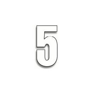 Set n.3 numeri adesivi grandi 5 bianco