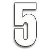 Set n.3 numeri adesivi grandi 5 bianco