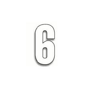 Set 3 pieces small adhesive numbers 6 white