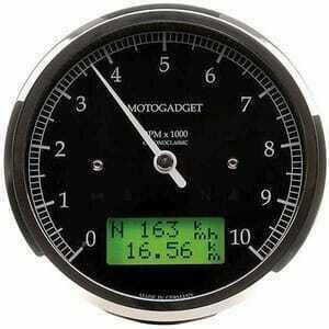 Strumento elettronico multifunzione Motogadget ChronoClassic Tacho 10K nero ghiera lucida