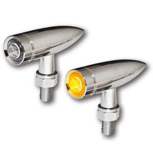 Clignotants Led Highsider Mono Bullet chrome paire