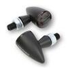 Coppia frecce led Highsider Apollo Bullet nero con luce posizione fumè