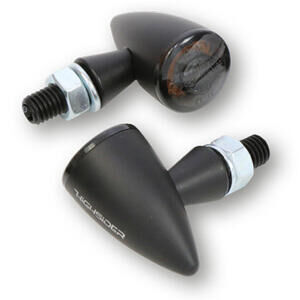 Coppia frecce led Highsider Apollo Bullet nero con fanalino posteriore fumè