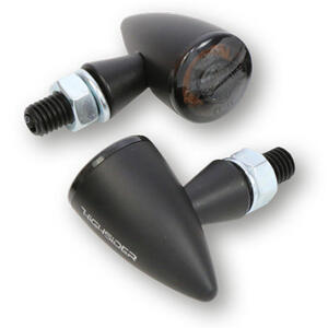 Coppia frecce led Highsider Apollo Bullet nero con fanalino posteriore fumè