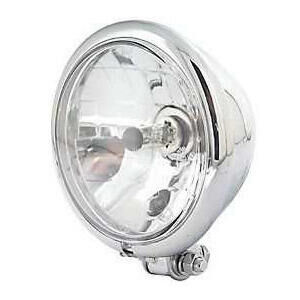 Faro anteriore 5.3/4\'\' Bates Style alogeno attacco basso cromo lente liscia