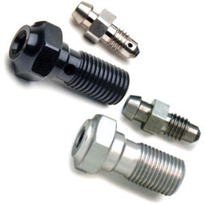 Tornillo banjo M10x1.25 simple alu con purgador