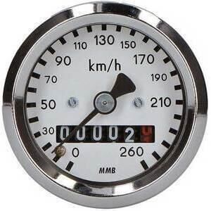 Contachilometri meccanico MMB Classic mini K=1 M16 corpo cromo fondo bianco