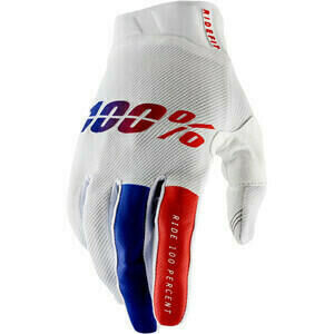 Guanti moto 100% Ridefit bianco/blu/rosso