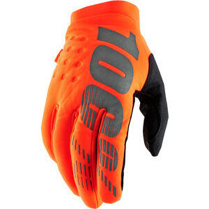 Motorcycle gloves 100% Brisker orange
