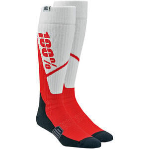 Motorrad-Socken 100% Torque weiss/rot