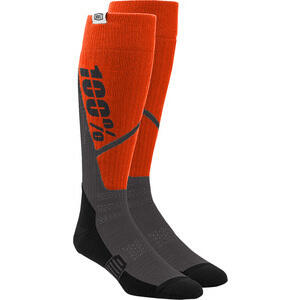 Chaussettes moto 100% Torque gris/orange