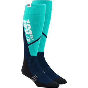 Chaussettes moto 100% Torque cyan/bleu