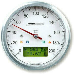 Strumento elettronico multifunzione Motogadget ChronoClassic Speedo 200Km/h bianco ghiera lucida