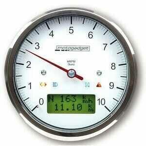 Strumento elettronico multifunzione Motogadget ChronoClassic Tacho 10K bianco ghiera lucida