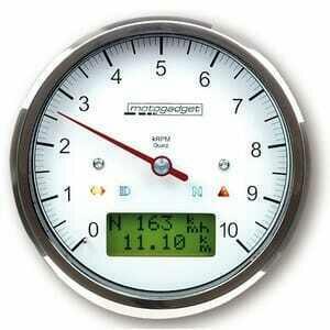 Strumento elettronico multifunzione Motogadget ChronoClassic Tacho 10K bianco ghiera lucida