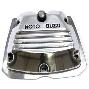 Vetildeckel Moto Guzzi Serie Piccola 2V poliert Schreiben schwarz