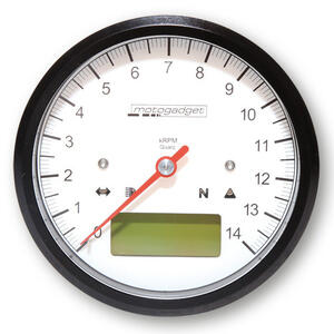 Strumento elettronico multifunzione Motogadget ChronoClassic Tacho 14K bianco ghiera nero