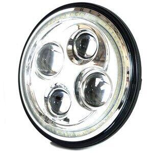 Inserto faro anteriore led 7'' Cafe Racer cromo