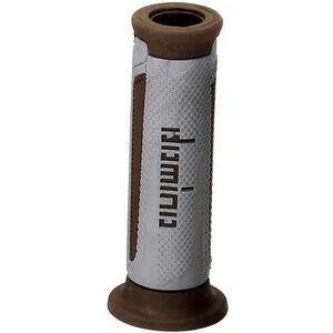 Coppia manopole Tommaselli Touring 22mm forate grigio/marrone