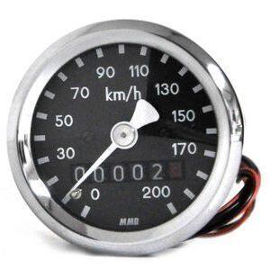 Contachilometri meccanico MMB Sport mini K=0.7 M18 corpo cromo fondo nero