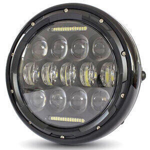 Full led headlight 7\'\' Multi black polish