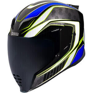 Casco moto integrale Icon Airflite Raceflite nero/bianco/blu